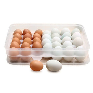 Crisper Plastic Egg Container Case Refrigerator Fresh Storage Boxs Kitchen Tools Portable Wild Picnic Egg Organizer